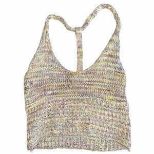 Ecote Hand-Knit Multicolor Racerback Crop Top